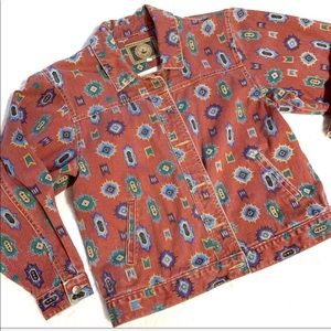 Gotcha Covered red southwestern denim jacket S
